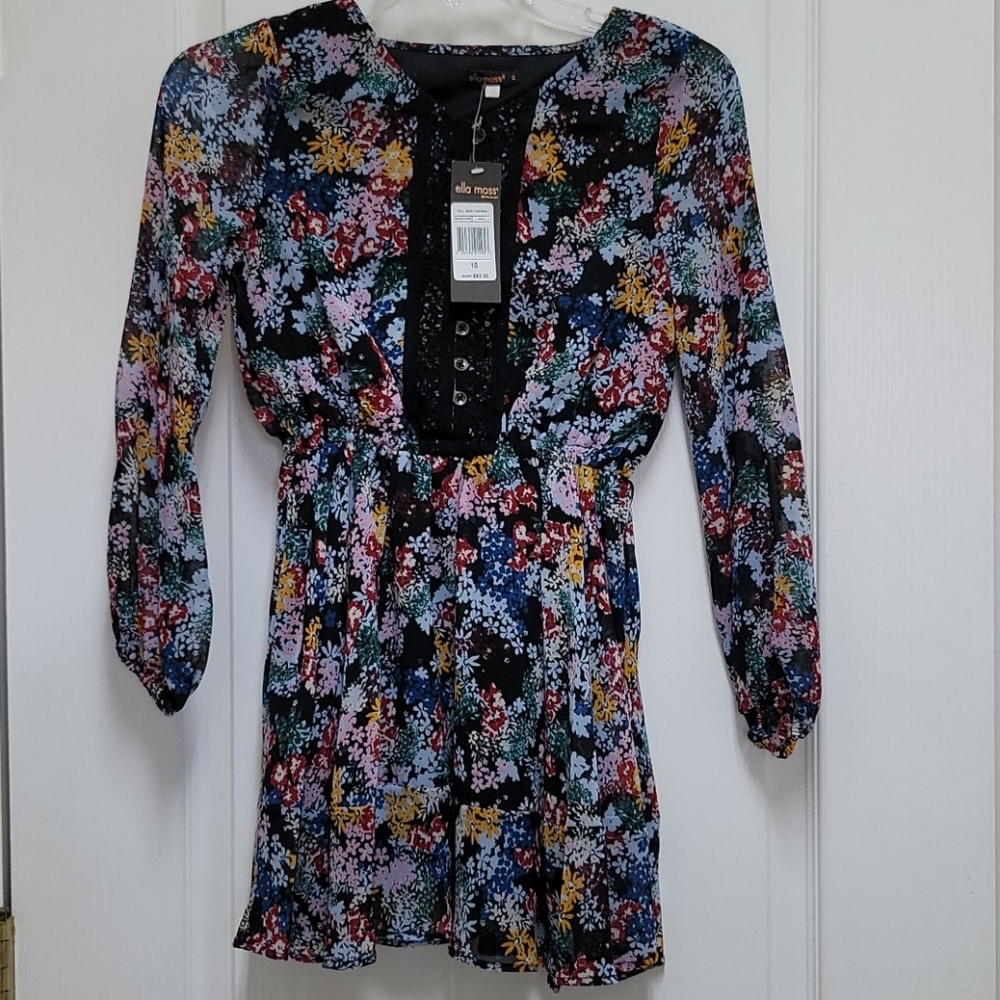 ella moss girls long sleeve dress, size 10, NWT